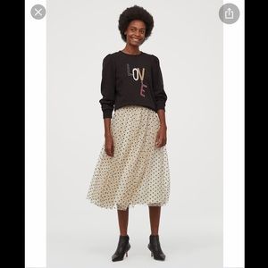 H&M polka dot midi skirt